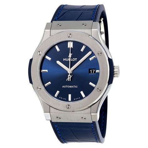 hublot classic fusion blue sunray dial titanium automatic men's watch|Classic Fusion Titanium Blue 45 mm .